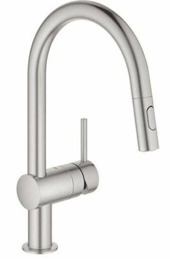 Drezová batéria GROHE Minta s vyťahovacou sprškou supersteel 32321DC2