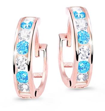 Cutie Jewellery Slušivé detské náušnice z ružového zlata C3345-80-X-4 svetlo modrá