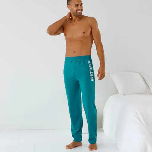 Pyžamové jednofarebné nohavice s motívom