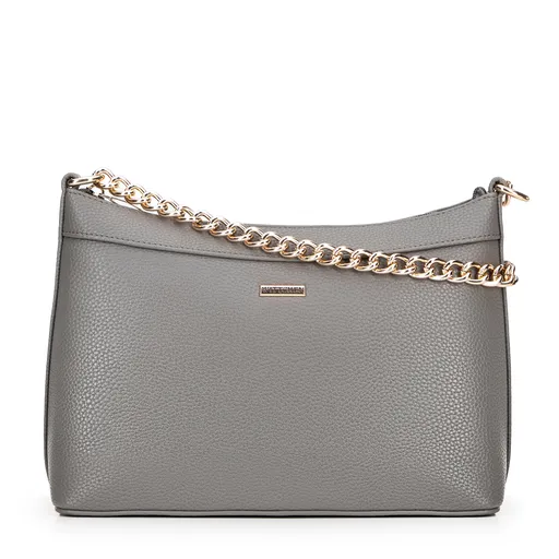 Dámska ramenná kabelka z ekokože šedo-zlatá 100-4Y-008-8G