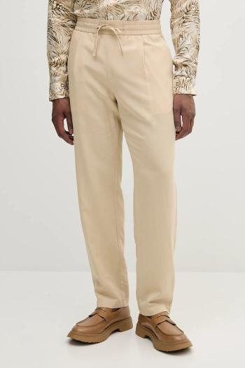 Nohavice s prímesou ľanu Marciano Guess DANIEL béžová farba, strih chinos, 5GHB03 2310Z