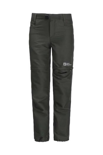Detské nepremokavé nohavice Jack Wolfskin ACTIVE ZIP OFF čierna farba