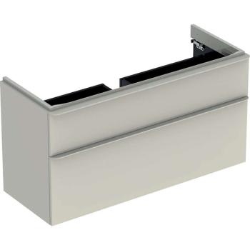 GEBERIT - Smyle Square Umývadlová skrinka, 118x47x62 cm, 2 zásuvky, pieskovo sivá 500.355.JL.1
