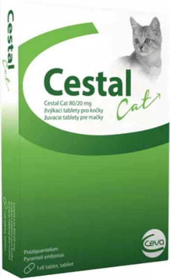 CESTAL Cat žuvacie tablety na odčervenie mačky 8tbl