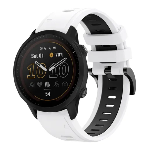 SPORTY Vymeniteľný silikónový remienok Garmin Forerunner 955 WHITE-BLACK
