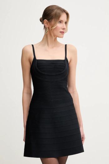 Šaty Herve Leger Milly tmavomodrá farba, mini, áčkový strih, HLT8499590