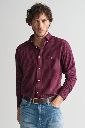 KOŠILE GANT REG MICROCHECK FLANNEL SHIRT WINE RED