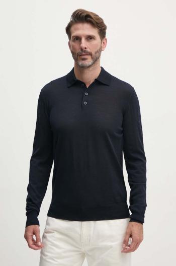 Vlnený sveter Emporio Armani pánsky, tmavomodrá farba, tenký, 8N1MV6 1M67Z