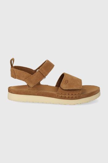 Detské semišové sandále UGG GOLDENSTAR hnedá farba