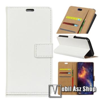 WALLET notesz tok / flip tok - FEHÉR - asztali tartó funkciós, oldalra nyíló, rejtett mágneses záródás, bankkártya tartó zsebekkel - OnePlus 5T