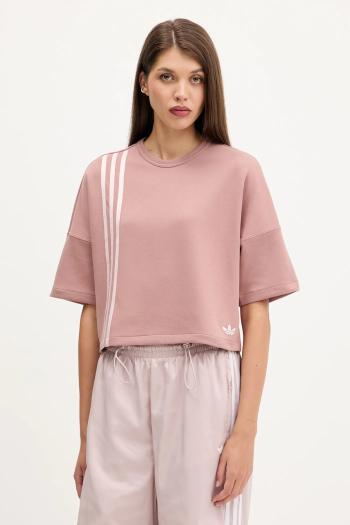 Tričko adidas Originals 3-Stripes dámske, oranžová farba, JW3613
