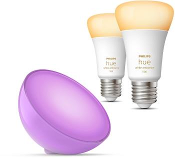 Okos világítás készlet Philips HueWA 8W A60 E27 2P EU + COL Hue Go V2 EU white