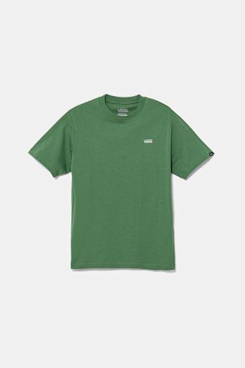Detské bavlnené tričko Vans LEFT CHEST TEE zelená farba, s potlačou, VN0A4MQ3BR11