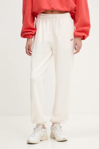 Bavlnené tepláky Tommy Jeans béžová farba, jednofarebná, DW0DW20670