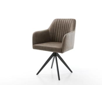 Otočná stolička Greg-Flex taupe vintage krížová základňa štvorcová
