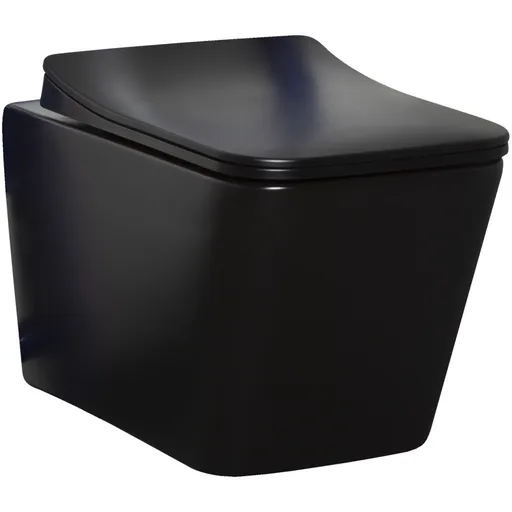KERRA - Miska WC závesná Tinos BLM so sedadlom (čierny mat) 5907548115263