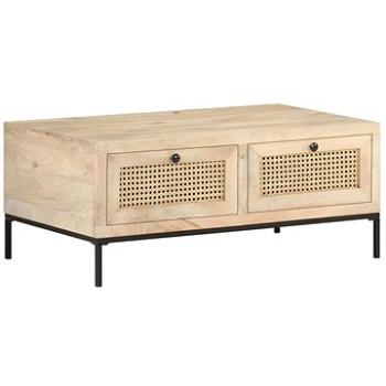 SHUMEE Konferenčný stolík 90 × 50 × 37 cm masívny mangovník prírodná trstina, 323511