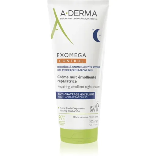 A-Derma Exomega Control Repairing Emollient Night Cream regeneračný nočný krém proti škriabaniu 200 ml