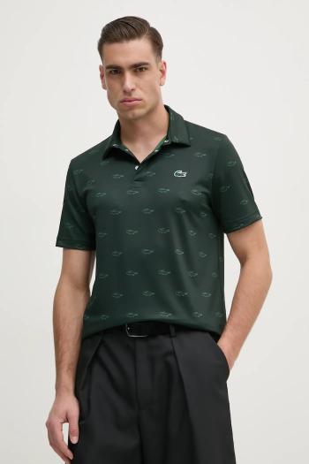Polo tričko Lacoste pánsky, zelená farba, vzorovaný