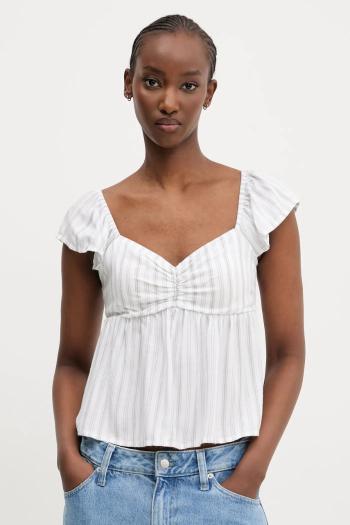 Blúzka Hollister Co. dámska, biela farba, pásikavé, KI340-5050