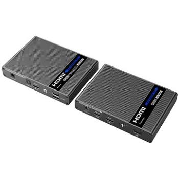PremiumCord HDMI 2.0 KVM extender Ultra HD 4k×2k@60Hz na 70 m s prenosom USB (khext70-4)