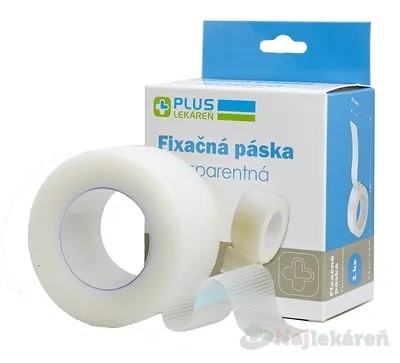 Plus Lekáreň Fixačná páska transparentná 2,5 cm x 9 m cievka 1 ks