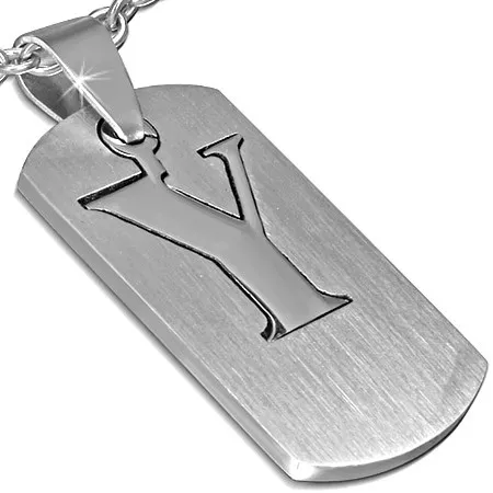 Oceľový prívesok - dvojdielny štítok s písmenom Y