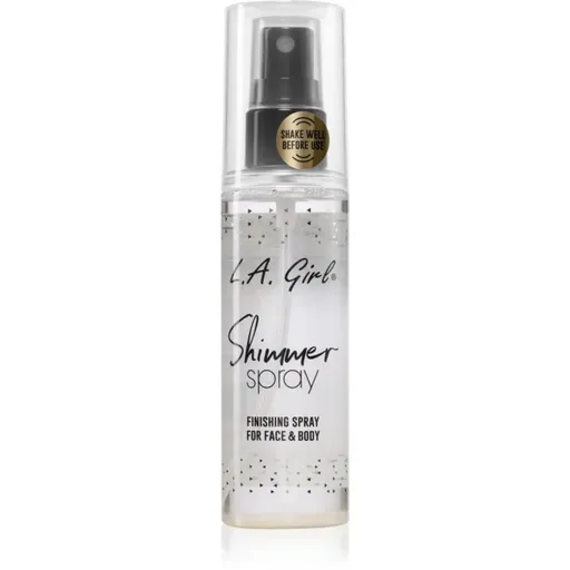 L.A. Girl Cosmetics Shimmer Spray fixačný sprej na make-up na tvár a telo odtieň Gold 80 ml