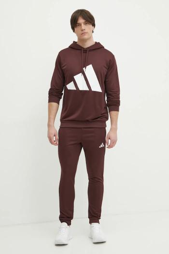 Tepláková súprava adidas BL FT HD TS pánska, bordová farba, JI8867