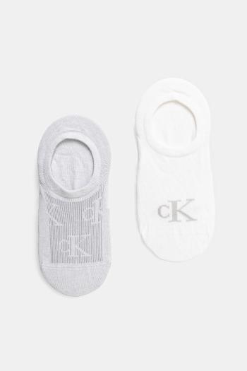 Ponožky Calvin Klein Jeans 2-pak dámske, šedá farba, 701231402