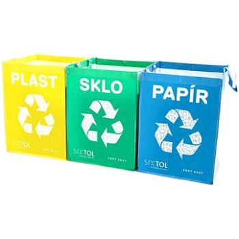 SIXTOL Tašky na triedený odpad SORT EASY 3, 30 × 30 × 40 cm, 3 × 36 l, 3 ks (SX4201 )