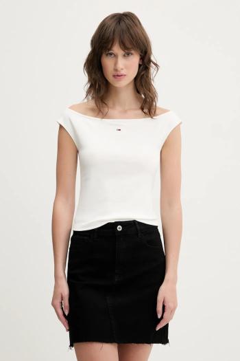 Top Tommy Jeans biela farba, DW0DW20234