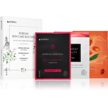 KORIKA KOREAN SKIN CARE ROUTINE SET OF 3 ANTI-AGING SHEET MASKS sada proti vráskam