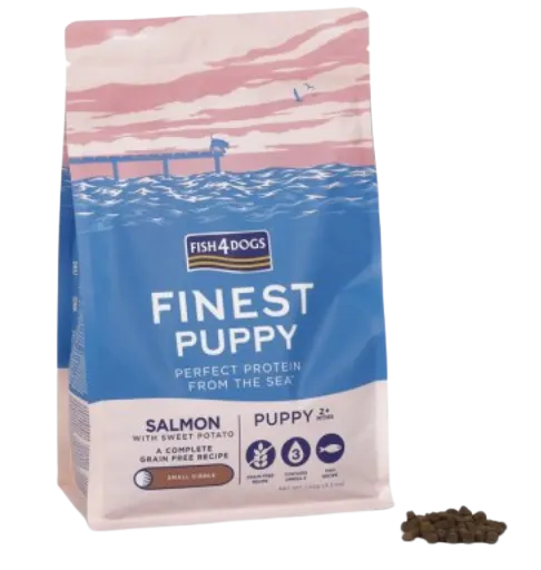 FISH4DOGS Granule malé pre šteniatka Finest losos so sladkými zemiakmi 6 kg, 2m+