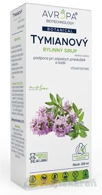 AVROPA Tymianový bylinný sirup proti kašlu 200ml