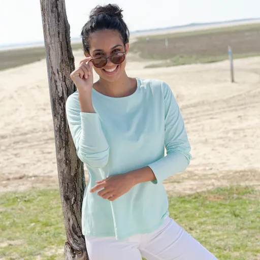 Jednofarebné tričko s dlhými rukávmi