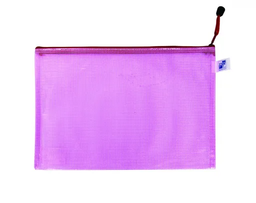 Obálka listová kabelka A4 na zips sieťovaná ružová