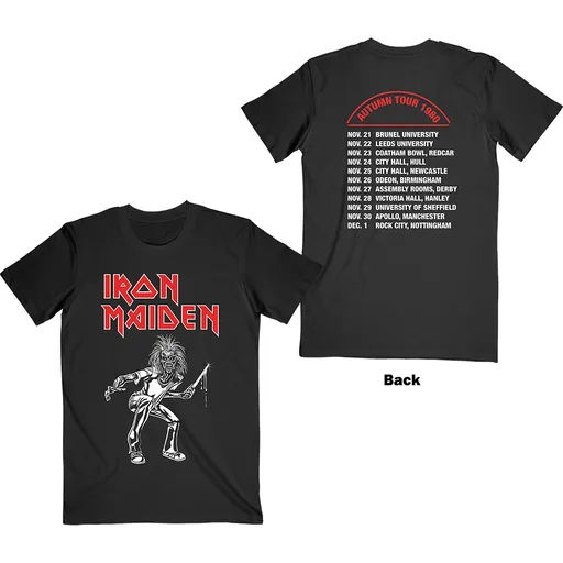 Iron Maiden tričko Autumn Tour 1980 Čierna S