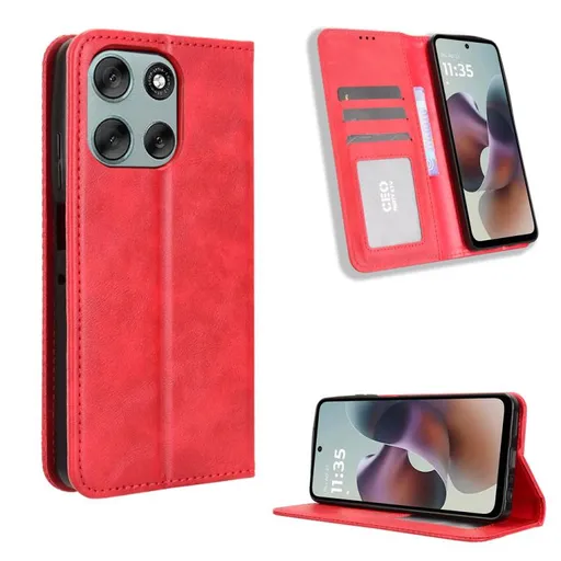 BUSINESS Peňaženkový obal pre Motorola Moto G56 5G červený