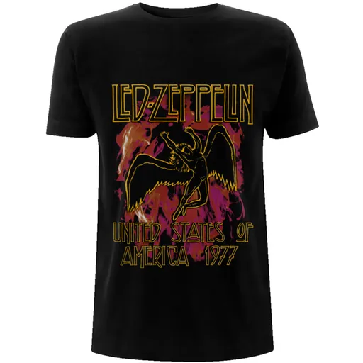 Led Zeppelin tričko Black Flames Čierna XL