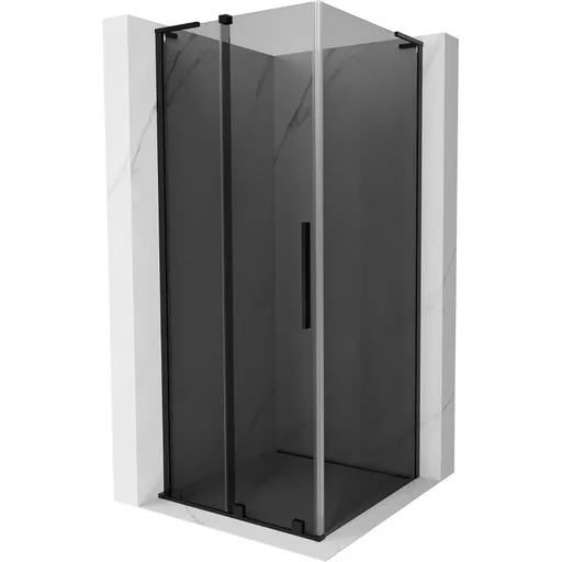 MEXEN/S - Velar L sprchovací kút, posuvné dvere 100 x 100, grafit, čierna 871-100-100-43-70