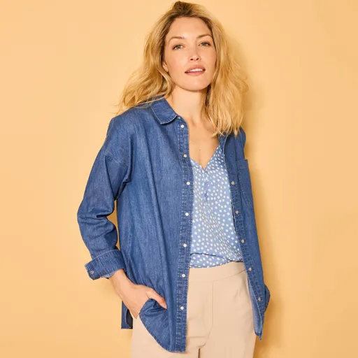 Denimová oversize košeľa