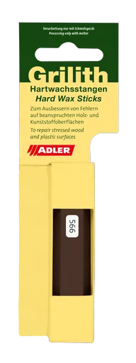 GRILITH HARTWACHSSTANGEN - Tvrdé voskový tyčinky na opravu chýb dreva 566 - tmavá hnedá/borovica, 1 ks