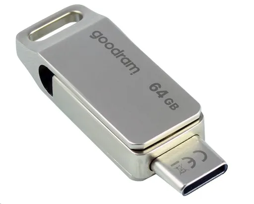 GOODRAM Flash Disk 64GB ODA3, USB 3.2, strieborná