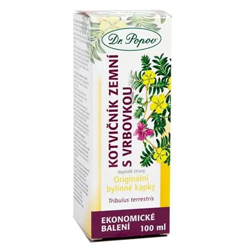DR.POPOV Kvapky bylinné kotvičník s vrbovkou 100 ml