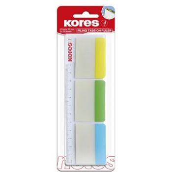 KORES popisovacie záložky na pravítku 50 × 37 mm, 3 × 10 lístkov, mix farieb (45123)