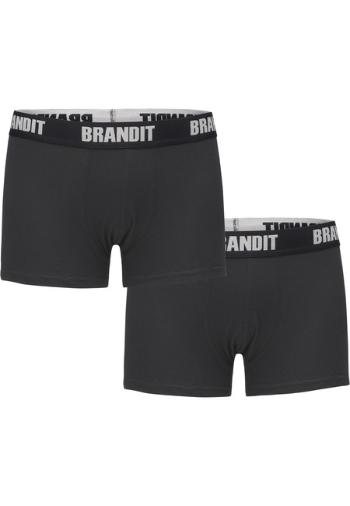 Brandit Boxershorts Logo 2er Pack black/black - S