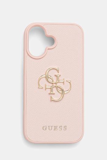 Puzdro na mobil Guess iPhone 16 ružová farba, GUHCP16SPGT4MBP