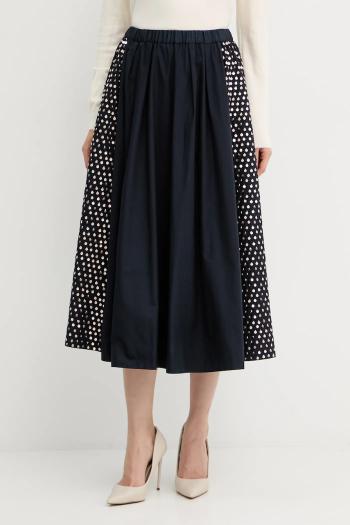 Bavlnená sukňa Forte Forte tmavomodrá farba, maxi, áčkový strih, 14114.my.skirt