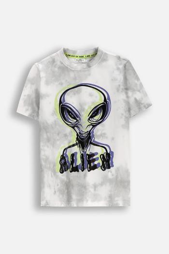 Detské bavlnené tričko Coccodrillo biela farba, s potlačou, COSMIC RAVE BOY JUNIOR